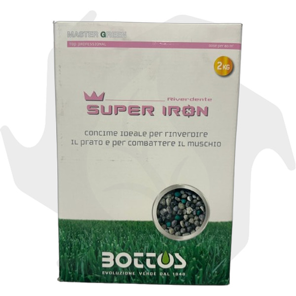 Super Iron Bottos – 2Kg Concime anti muschio e rinverdente per prato (1) Super Iron Bottos – 2Kg Concime anti muschio e rinverdente per prato - immagine 1