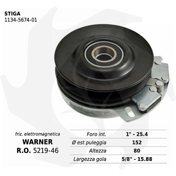 Frizione completa elettromagnetica per trattorino tagliaerba Stiga-Castelgarden-Alpina-GGP Frizione completa elettromagnetica per trattorino tagliaerba Stiga-Castelgarden-Alpina-GGP - immagine 1