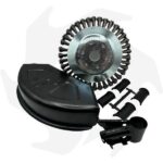 Spazzola conica da 200mm per decespugliatore pulizia suolo + Parasassi in lamiera