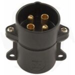 Spina 4 poli in plastica 6/24V con terminali serrafilo per cavo 5.0-9.0 mm