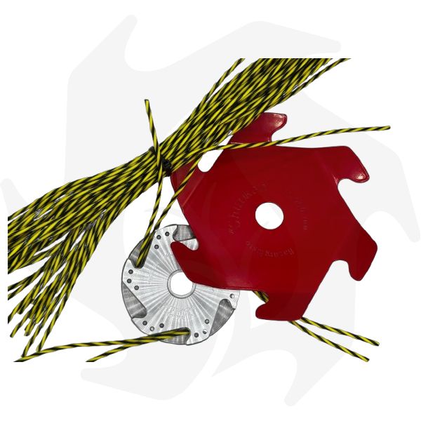 Kit annientatore – decespugliatore PLANTY 62cc + testina Uragano / disco shuriken e spezzoni pretagliati - immagine 2